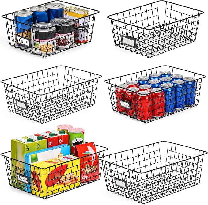 Official 6 Pack Wire Baskets for Pantry Organization and Storage Kitchen Organizer 2 XXLarge 2 XLarge 2 LargeAbout ThisOverview Optimized