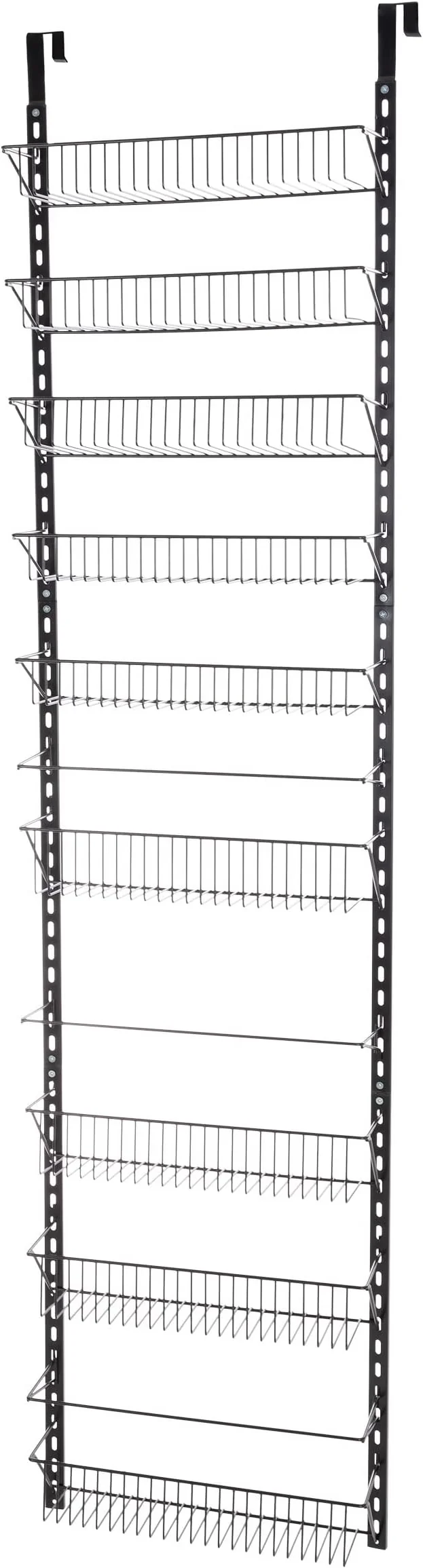 Premium Over the Door Pantry Organizer - 9-Tier Organizer for Bathroom Closet or Kitchen Storage - Pantry Organizers and Storage by Home-Complete Black About ThisOverview Safe