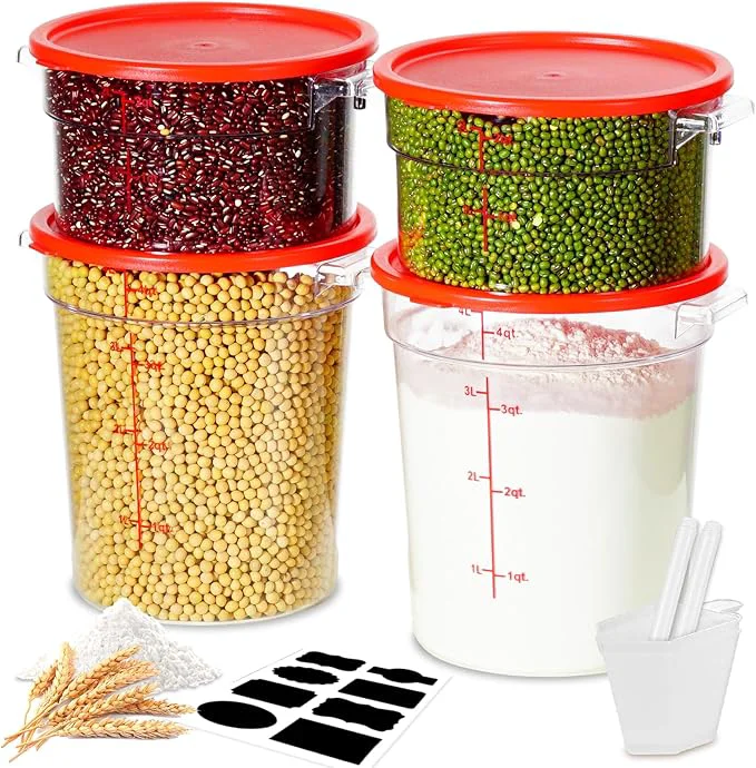 First-Class 2QT NSF Food Storage Containers 8 PCS Food Grade Hot Cold Resistant Commercial Clear Round Food Storage Containers with Scales Handles for Home Restaurant Kitchen Proof Dough BPA About ThisOverview Stylish