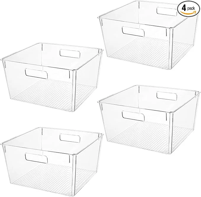 Easy-to-Use Extra Large Clear Plastic Storage Bins for Kitchen Organization or Pantry Organization and Storage Laundry Room Fridge zer Organizer Plastic Storage Containers for OrganizingAbout ThisOverview Lightweight
