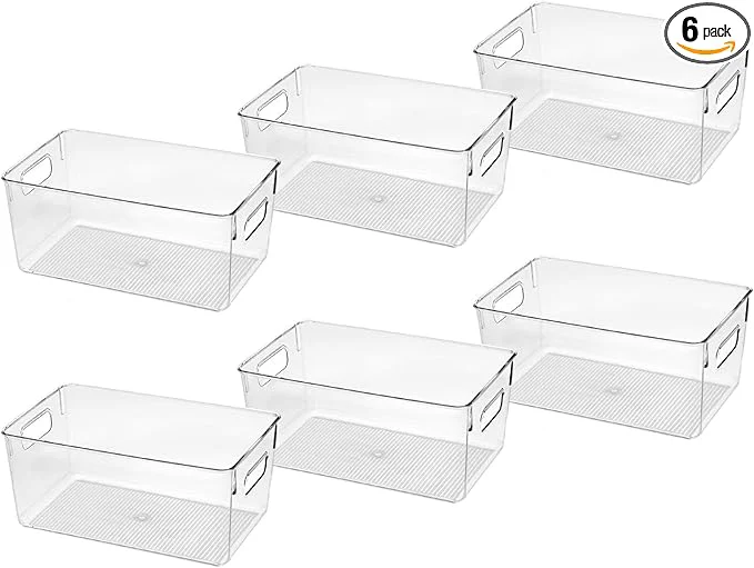Fast Clear Plastic Storage Bins Pantry Organizers and Storage Containers Fridge Organizer Bins for Organizing Kitchen Cabinet Organizer Bin Bathroom zer Refrigerator OrganizationAbout ThisOverview Clean