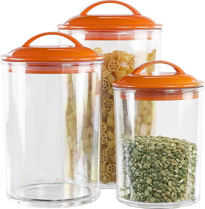Organic Calypso Basics by Reston Lloyd Acrylic Storage Canisters Set of 3 OrangeAbout ThisOverview Prestigious