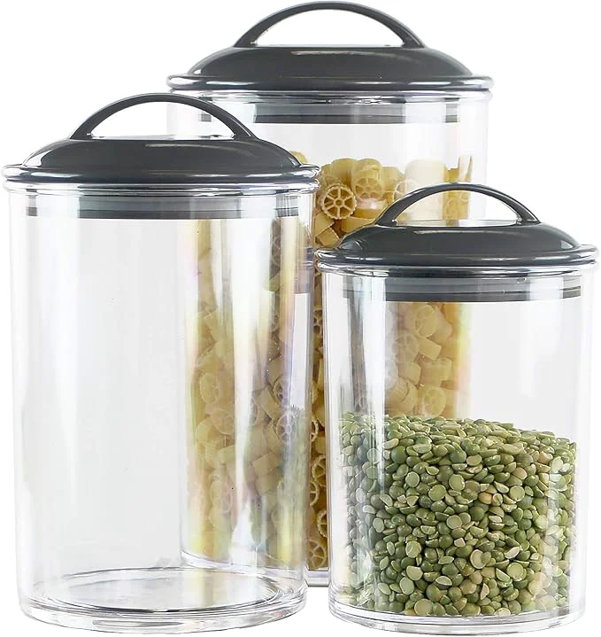 High-End Food Storage Containers BPA Airtight Canisters for Ce Pasta Sugar Coffee Flour Cookies Loose Tea for Kitchen Organization by Reston Lloyd Set of 3 Charcoal GrayAbout ThisOverview Expertly Made