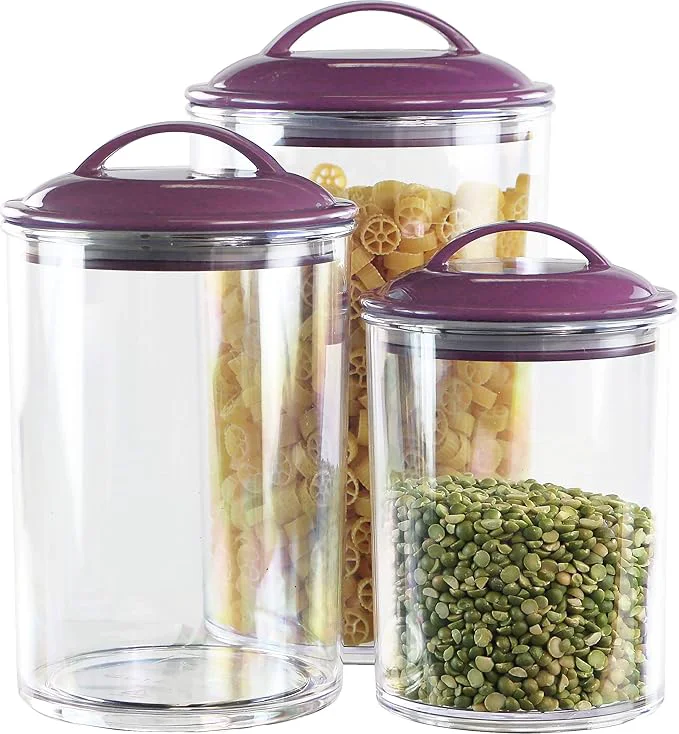 Dependable Reston Lloyd Food Storage Containers BPA Airtight Canisters for Ce Pasta Sugar Coffee Flour Cookies Loose Tea for Kitchen Organization Set of 3 PlumAbout ThisOverview Exclusive