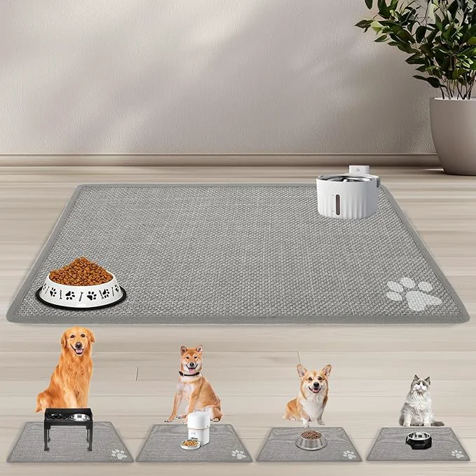 Elegant PUPTECK Dog Food Mat Absorbent Pet Cat Feeding Mat Dependable