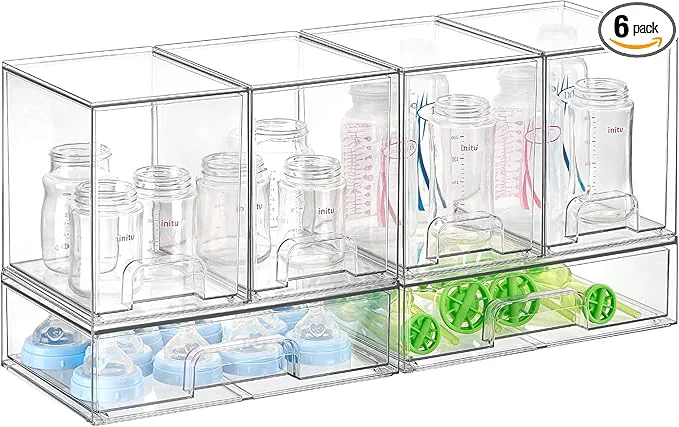 Effective Vtopmart 6 Pack Clear Baby Bottle Organizer Set Stackable Storage Drawers I for Kichen Countertop Vanity Bathroom Cabinet Pantry OrganizationAbout ThisOverview High-Performance
