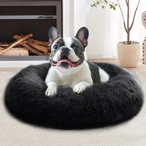 Sustainable JOLLYVOGUE Calming Dog Bed Large Size Dog Anti-Anxiety Donut Large Pet Bed Casual