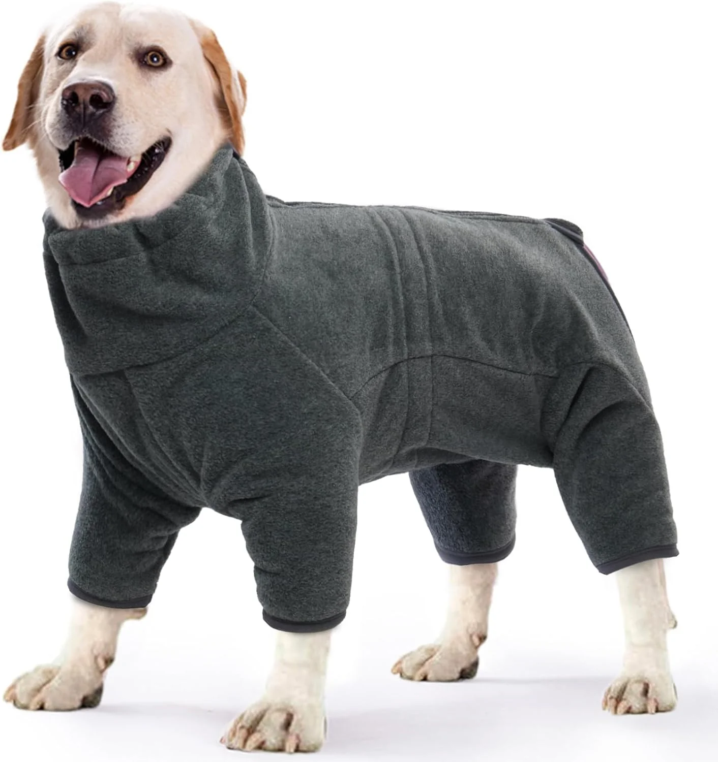 Original ROZKITCH Dog Jumpsuit for Large Dogs Pet Windproof Warm Cold Weather Jacket Vest Cozy Jumpsuit Apparel Outfit Clothes for Small Medium Large Dog Walking Hiking Sleep Grey L Lightweight