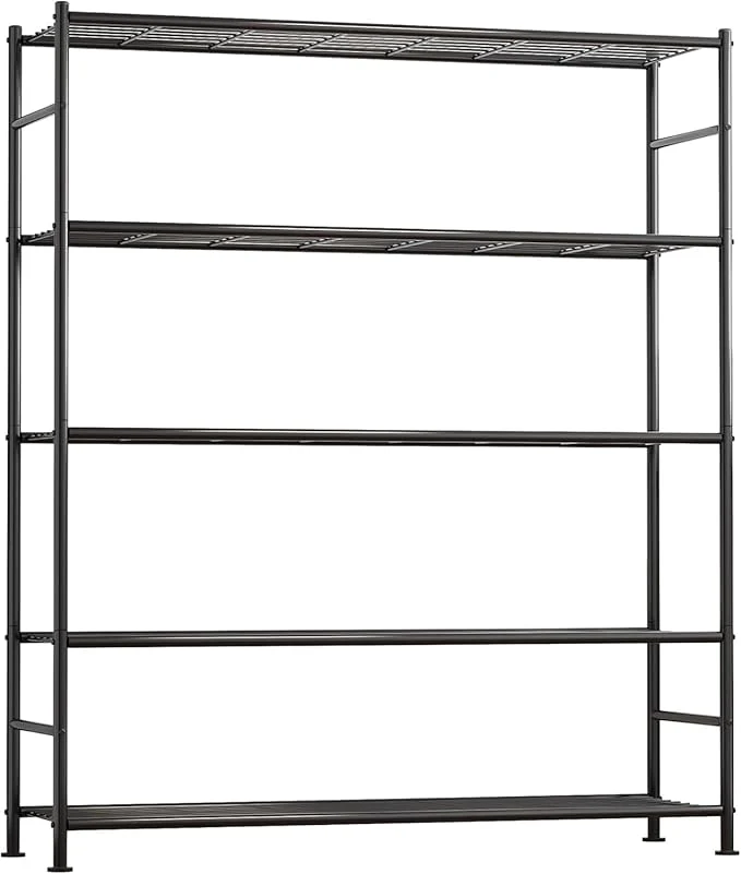 Artisan Storage Shelves - 5 Tier Shelf Organizer Heavy Duty Garage Shelving Unit with Leveling Feet Stable Metal Shelves Organizer for Pantry Kitchen and Closet 46.3 W x 12.6 D x 60.3 H BlackAbout ThisOverview Soft