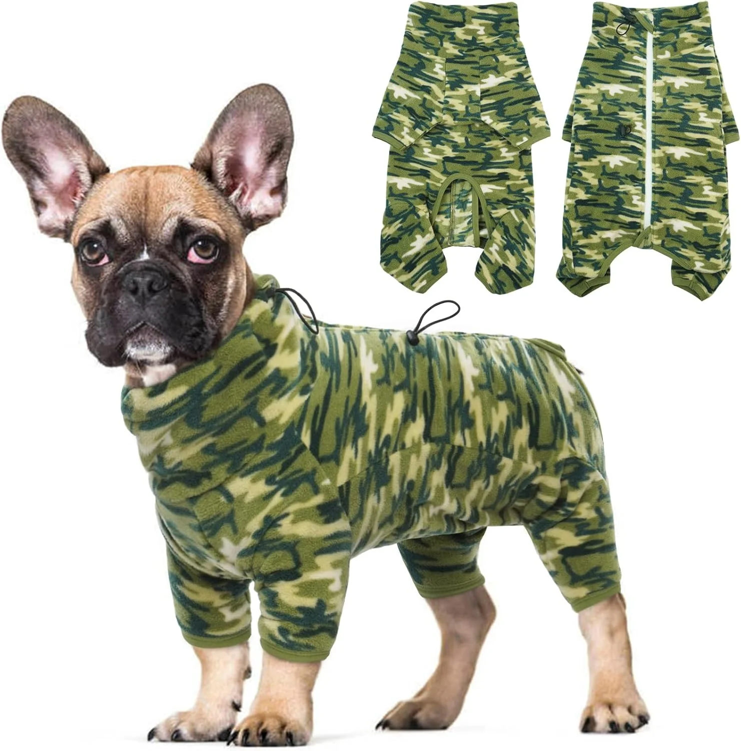 Soft ROZKITCH Small Dog Camo Coat Pet Windproof Warm Cold Weather Jacket Vest with Luminous Zipper Jumpsuit Apparel Outfit Clothes for Small Medium Large Dog Camo S High-Quality
