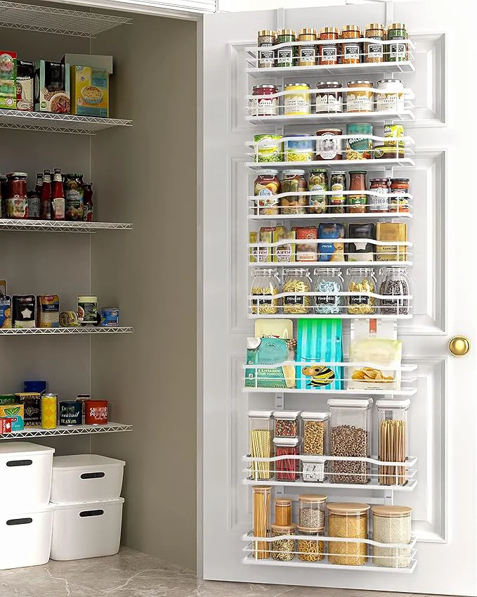 Smooth Moforoco White 9-Tier Over The Door Pantry Organizer Pantry Organization And Storage Metal Hanging Spice Rack Shelves Door Home Kitchen Essentials Laundry Room Bathroom OrganizationAbout ThisOverview Flexible