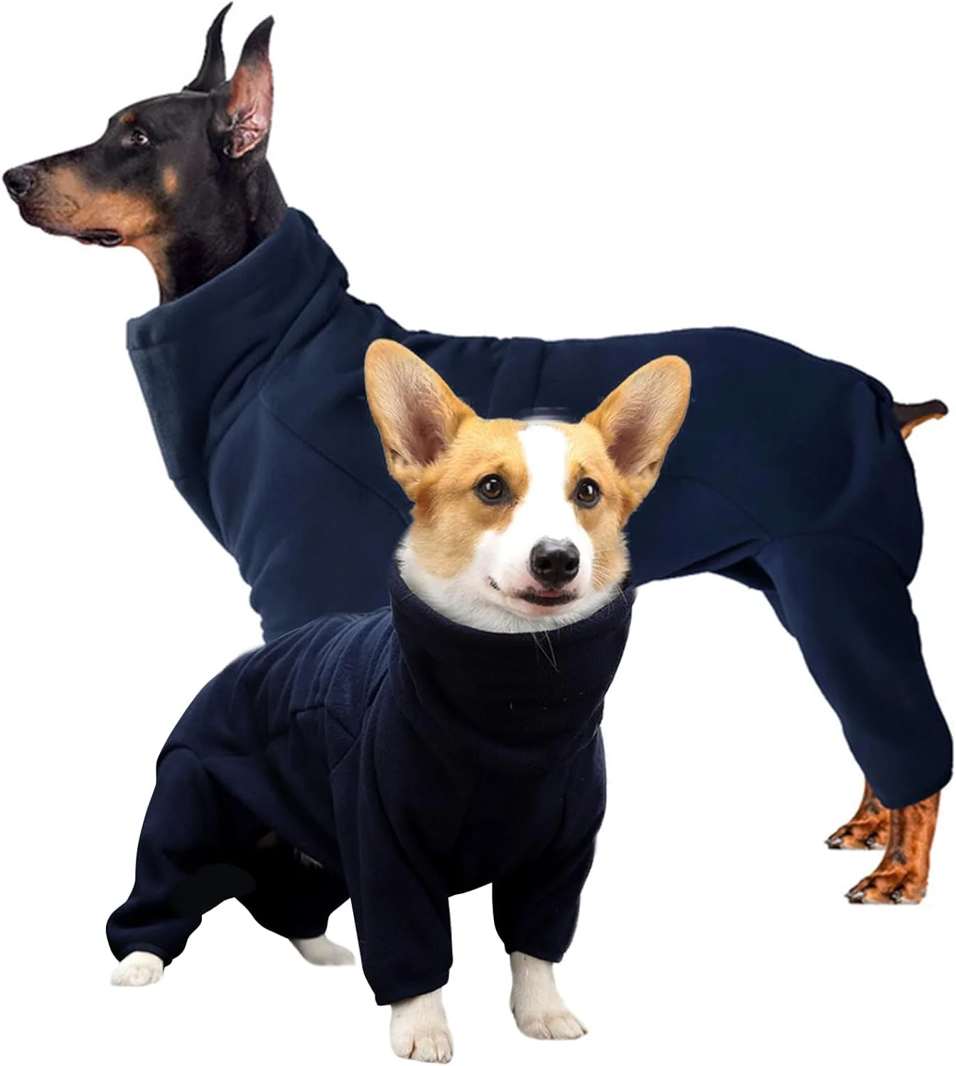 Premium Material ROZKITCH Large Dog Pajamas Pet Windproof Warm Cold Weather Jacket Cozy Jumpsuit Apparel Outfit Clothes for Medium Large Dog Walking Hiking Sleep Blue L Professional