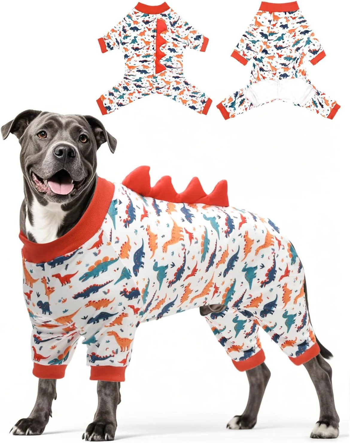 Breathable CuteBone Dinosaur Costume Dog Pajamas Stretchy Spandex Crystal Velvet Sleepwear Coat for Small Dogs Soft Warm Pet Outfit Clothes for Cold Weather Cozy Pullover Design COSP02XXL Casual