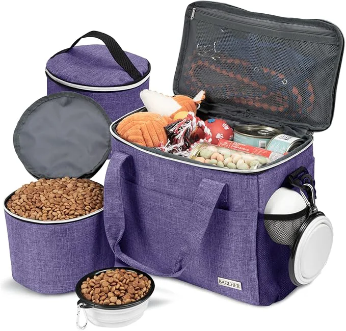 Stylish BAGLHER Dog Travel Bag Backpack Pet Supplies Backpack 5-Piece Set High-Grade
