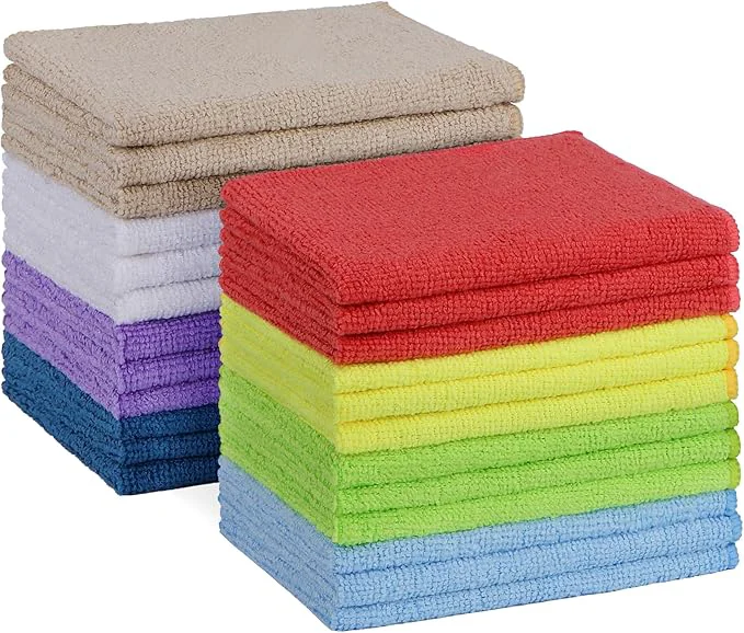 Contemporary HOMEXCEL Microfiber Cleaning Cloth 24 Pack Absorbent Cleaning Rags with 8 Color Assorted Lint- Cleaning Towels for Car Kitchen House 12 X11 Multi-Color About ThisOverview Crafted