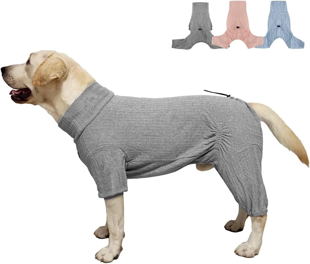 Verified Dog Pyjamas PJS Sweater Clothing and Loungewear Suitable for Medium to Large Breeds of Dogs Neutering Suits Extra-Large Stretch Fabric Four-Legged Dogs Clothes Pyjamas Sweater Gray 4XL Original Design