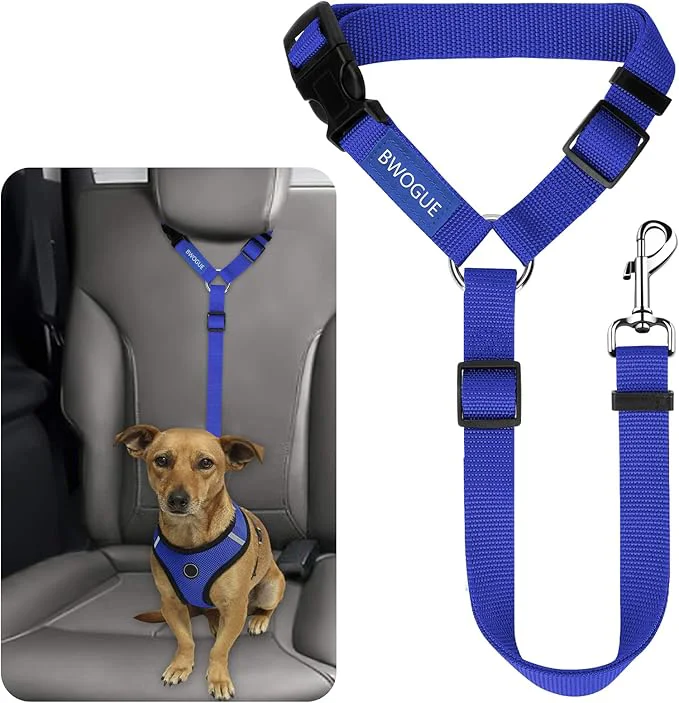 Original Design BWOGUE Pet Dog Cat Seat Belts Car Headrest Restraint Adjustable Safety Leads Solid