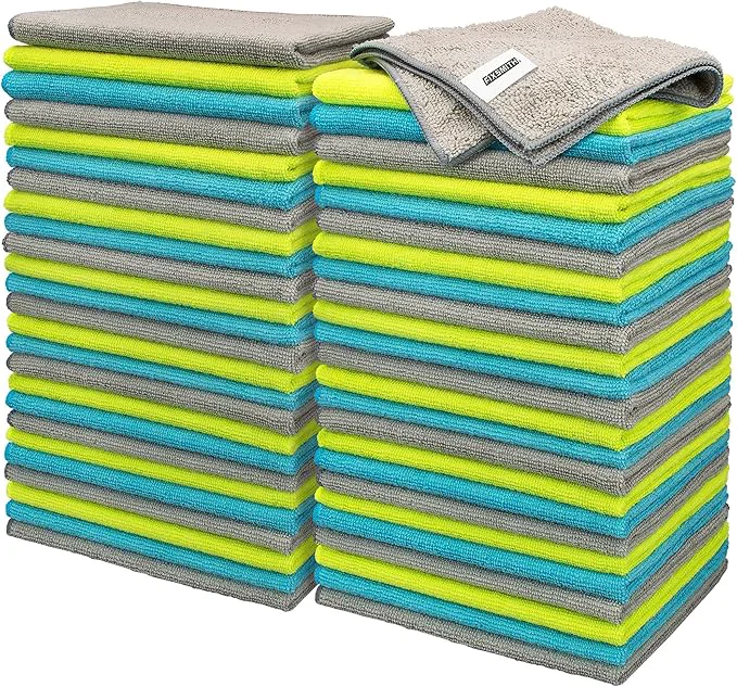 Lightweight FIXSMITH Microfiber Cleaning Cloth - Pack of 50 Microfiber Towels for Cars 16 x 12 in Highly Absorbent Cleaning Rags Lint- Streak- Cleaning Cloths for Car Kitchen Home OfficeAbout ThisOverview Elite