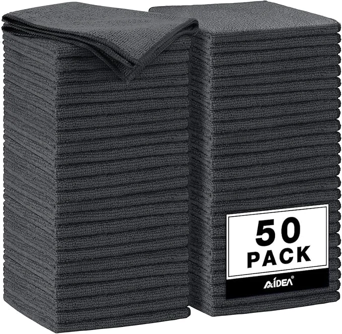 Exceptional AIDEA Microfiber Cleaning Cloth Grey 50PK Microfiber Towels for Cars Premium Car Cloths Dusting Cloth Lint Cleaning Rags for SU House Kitchen Window Workshops 11.5×11.5 About ThisOverview Refined