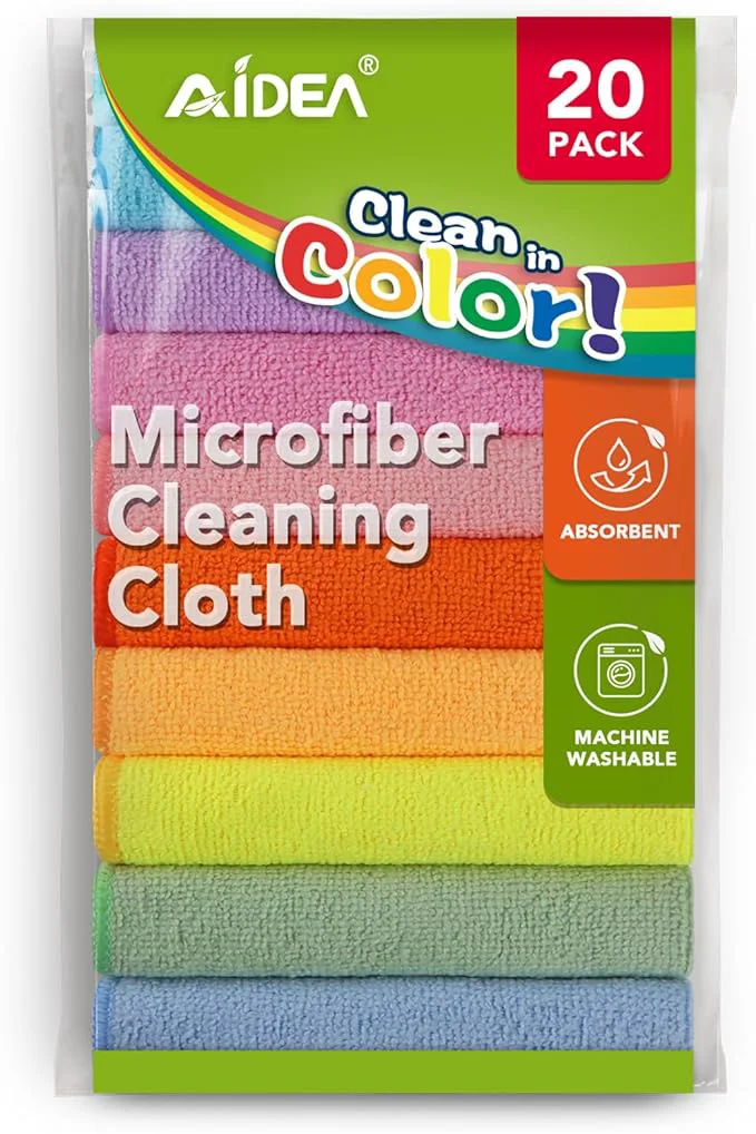 Functional AIDEA Microfiber Cleaning Cloth 20PK Colorful Lint- Vibrant Cleaning Rags Microfiber Towels for Cars Wash Cloths Dusting Cloth for Home Window Cleaning Supplies 11.5 ×11.5 About ThisOverview Optimized
