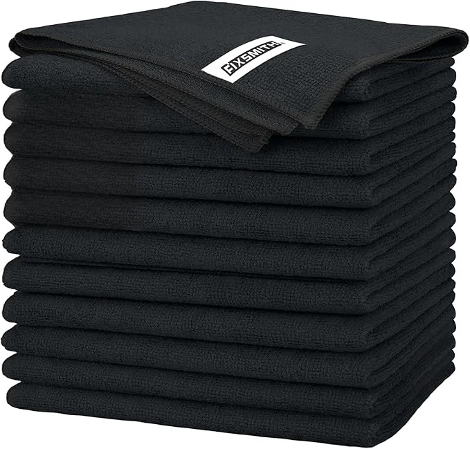 Responsible FIXSMITH Black Microfiber Cleaning Cloth -Pack of 12 Highly Absorbent Cleaning Rags 16 X12 All Purpose Cleaning Towels for Housekeeping Kitchen Car Lint and Reusable Microfiber TowelsAbout ThisOverview Specialty