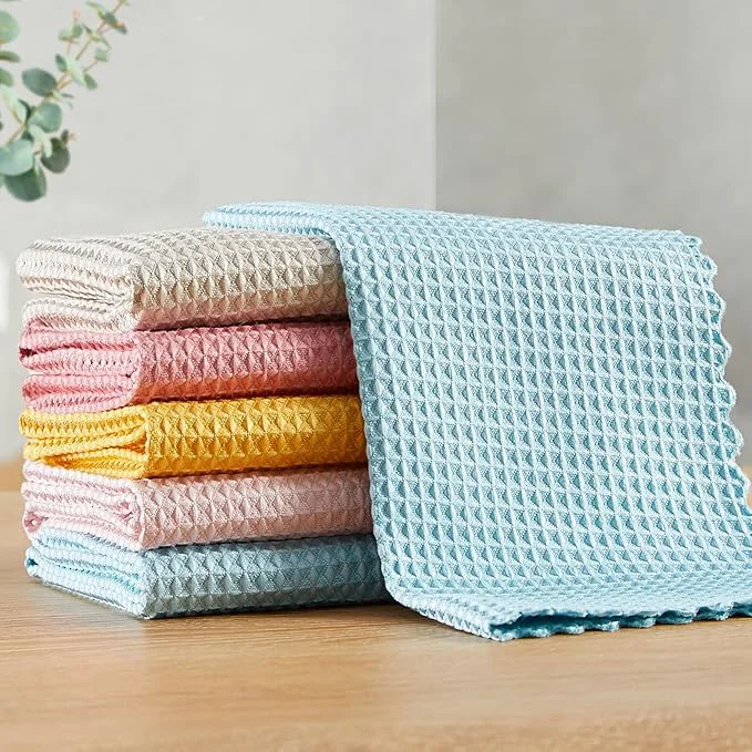 Elegant JOYMOOP Microfiber Cleaning Cloth Reusable Absorbent Microfiber Cleaning Cloths Kitchen Dish Cloth Waffle Weave 5 Pack Mixed Color 9.8×9.8inchAbout ThisOverview Carefully Designed