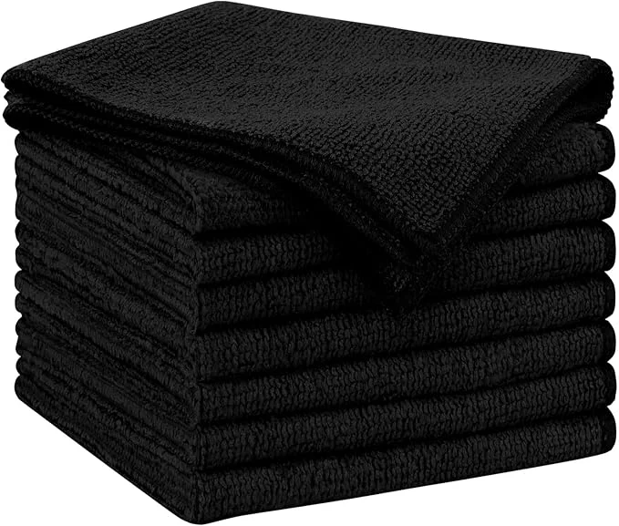 AIDEA Microfiber Cleaning Cloth Black 8PK Microfiber Towels for Cars Premium Car Cloths Dusting Cloth Lint Cleaning Rags for SU House Kitchen Window Workshops 11.5×11.5 About ThisOverview Contemporary