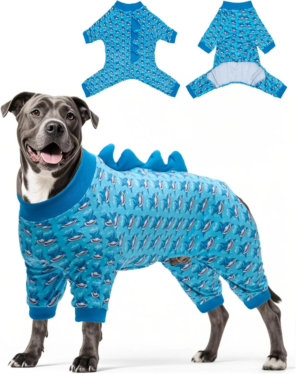 Clean CuteBone Shark Costume Dog Pajamas Stretchy Spandex Crystal Velvet Sleepwear Coat for Small Dogs Soft Warm Pet Outfit Clothes for Cold Weather Cozy Pullover Design COSP07-4XL Trendy