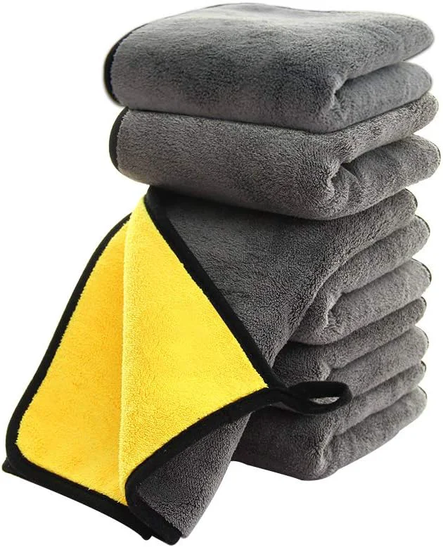 Optimized SOFTBATFY Ultrasoft Large Thick and Quick Drying Car Microfiber Cleaning Towel 800GSM Polishing Waxing Auto Detailing Towel Cloth 6pack 16 x 16inches Grey-Yellow About ThisOverview Easy-to-Use