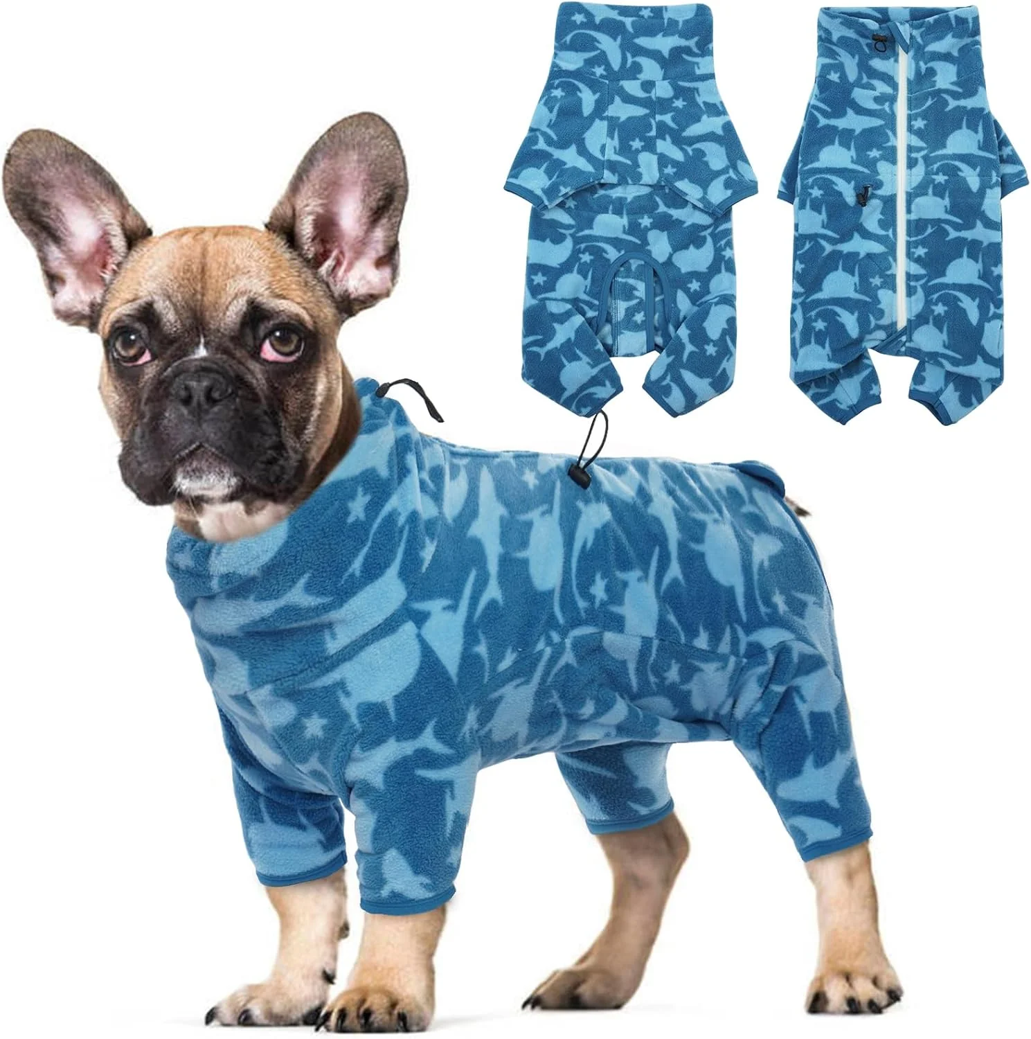 Fine ROZKITCH Pajamas for Dogs Large Pet Windproof Warm Cold Weather Jacket Vest with Luminous Zipper Jumpsuit Apparel Outfit Clothes for Small Medium Large Dog Shark 2XL Recyclable