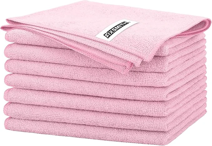 Eco-Friendly FIXSMITH Pink Microfiber Cleaning Cloth -Pack of 8 Highly Absorbent Cleaning Rags 16 X12 All Purpose Cleaning Towels for Housekeeping Kitchen Car Lint and Reusable Microfiber TowelsAbout ThisOverview Soft