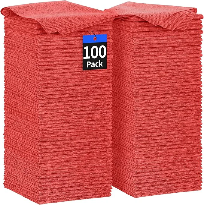 Elegant HOMERHYME Shop Towels Rags 100 Pack Microfiber Cleaning Cloth Bulk Absorbent Detailing Rags Lint- Microfiber Towels for Cars Mechanic Shop Garage Housekeeping 11.5 11.5 RedAbout ThisOverview Next-Generation