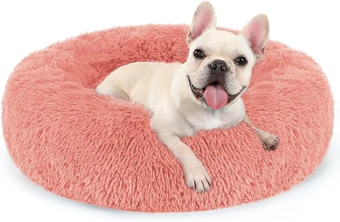 Sophisticated rabbitgoo Dog Bed for Small 24 inches Machine Washable Fluffy Donut Pet Bed Clean