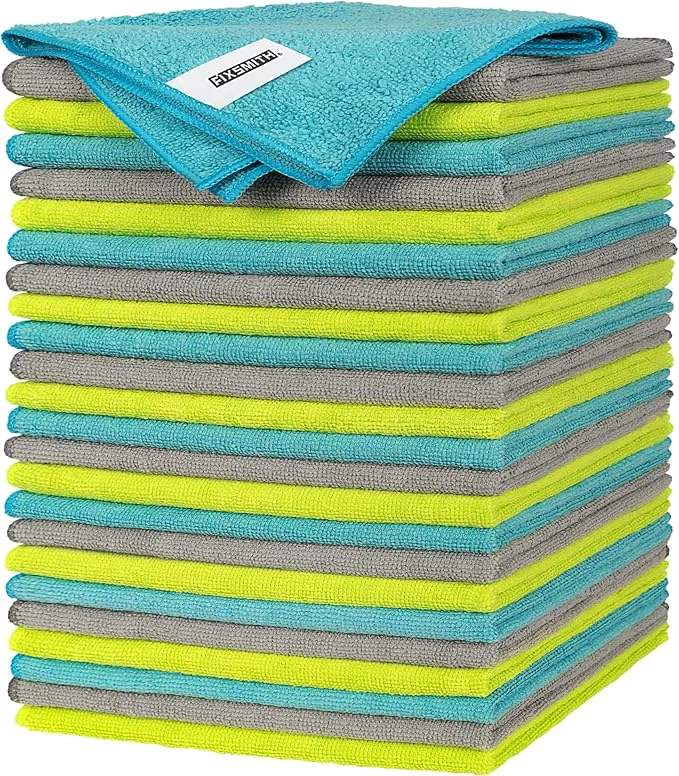 Powerful FIXSMITH Microfiber Cleaning Cloth - Pack of 24 Multi-Functional Cleaning Towels Size 12 x 16 in Highly Absorbent Cleaning Rags Lint- Streak- Cleaning Cloths for Car Kitchen Home OfficeAbout ThisOverview Quality