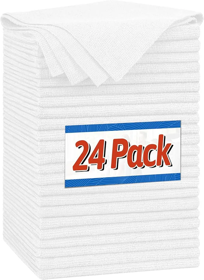 Trusted FIXSMITH Microfiber Cleaning Cloth Shop Towels Bulk 24 Pack White Microfiber Towels for Cars All-Purpose Absorbent Cleaning Rags Dust Cloth for Automotive Mechanic Garage Bar 12 x 11 inchAbout ThisOverview Elite