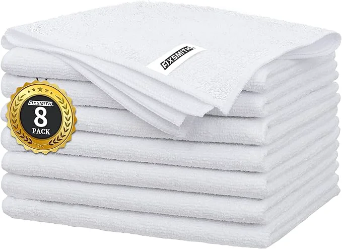 Proven FIXSMITH White Microfiber Cleaning Cloth -Pack of 8 Highly Absorbent Cleaning Rags 16 X12 All Purpose Cleaning Towels for Housekeeping Kitchen Car Lint and Reusable Microfiber TowelsAbout ThisOverview Fine Crafted