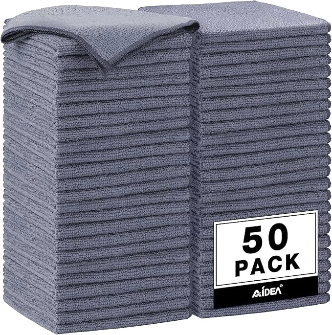 Next-Generation AIDEA Microfiber Cleaning Cloth Grey 50PK Microfiber Towels for Cars Premium Car Cloths Dusting Cloth Lint Cleaning Rags for SU House Kitchen Window Workshops 12×12 About ThisOverview Flexible