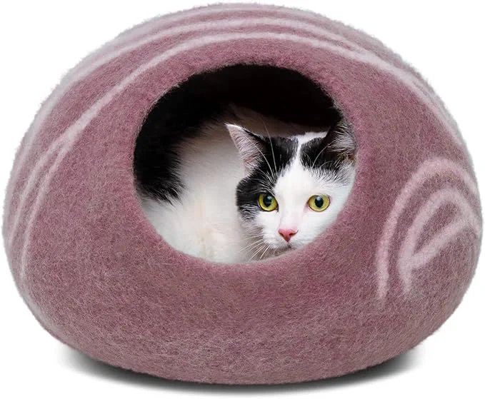 Authentic MEOWFIA Cat Cave – Premium Felt Cat Bed Traditional