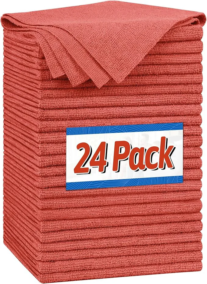 Durable FIXSMITH Microfiber Cleaning Cloth Shop Towels Bulk 24 Pack Red Microfiber Towels for Cars All-Purpose Absorbent Cleaning Rags Dust Cloth for Automotive Mechanic Garage Bar 12 x 11 inchAbout ThisOverview Top-Quality