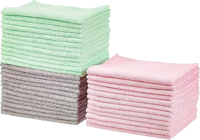 Fine Amazon Basics Microfiber Cleaning Cloths Ultra Absorbent Scratch Non-Abrasive Reusable and Washable All-Purpose Car Detailing 16 x 12 Green Gray Pink 36-PackAbout ThisOverview Functional