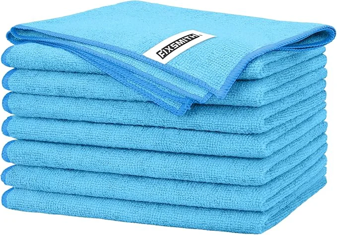 Practical FIXSMITH Blue Microfiber Cleaning Cloth -Pack of 8 Highly Absorbent Cleaning Rags 16 X12 All Purpose Cleaning Towels for Housekeeping Kitchen Car Lint and Reusable Microfiber TowelsAbout ThisOverview Authentic