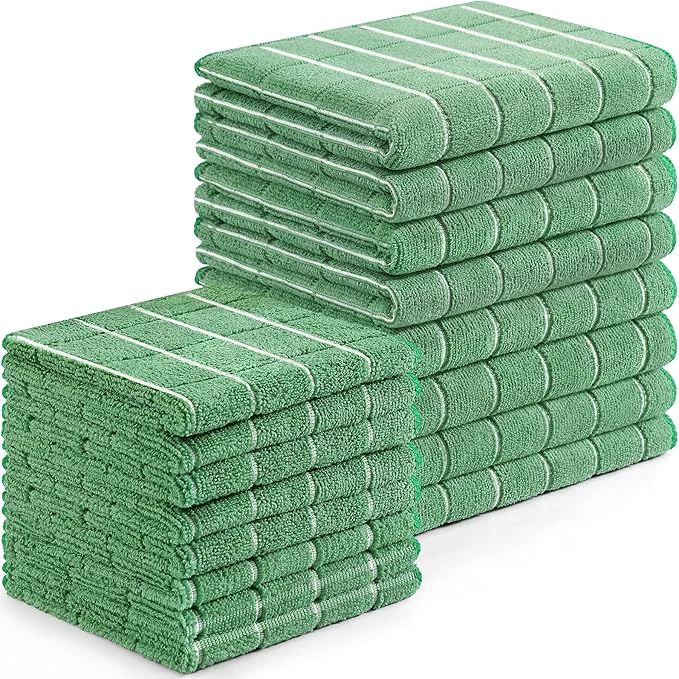 Top-Quality Homaxy Microfiber Kitchen Towels and Dishcloths Set 16 Pack Soft and Absorbent Dish Hand Towels Bulk 28 x 16 Inch 12 x 12 Inch Quick Drying Rags for Washing Dishes Grass GreenAbout ThisOverview Sophisticated