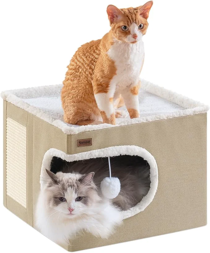 Versatile Cat Bed for Indoor Cats Cube House Covered Cat Cave Beds Furniture Premium