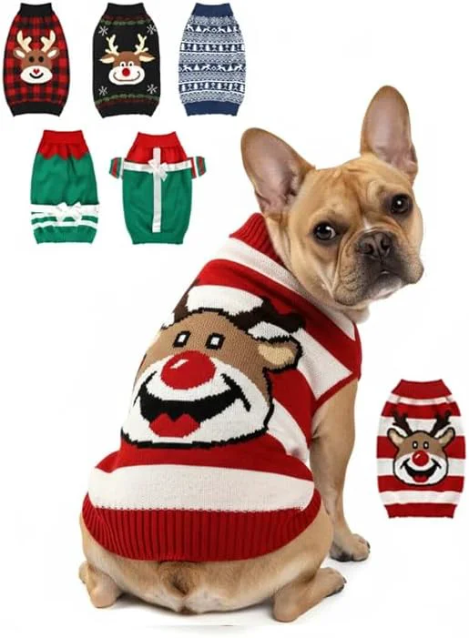 Trendy Dog Christmas Sweater Soft Warm Pet Clothes Coat Official