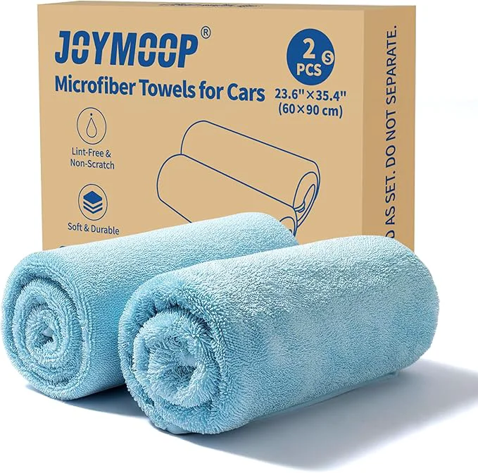 Enhanced JOYMOOP Microfiber Towels for Cars 2 Pack 35.4 x 23.6 Car Drying Towel Blue Reusable Car Towel Quick Drying Car Microfiber Cleaning Cloth for R SU TrucksAbout ThisOverview Specialty