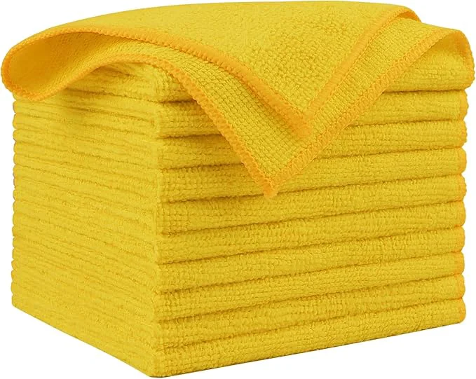 Premium Material AIDEA Microfiber Cleaning Cloth 10PK Microfiber Towels for Cars Premium All Purpose Car Cloths Dusting Cloth Cleaning Rags Absorbent Towels for SU House Kitchen Window 12 ×12 YellowAbout ThisOverview Efficient