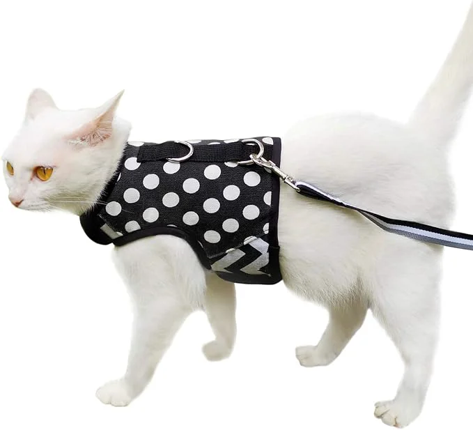Top-Quality Cat Harness and Leash for Walking Escape Proof Adjustable Cat Vest Harness Dependable