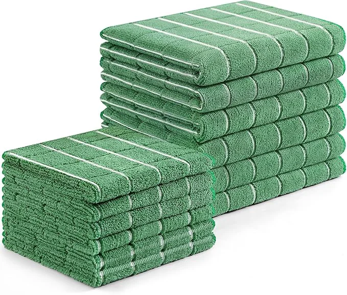 High-Performance Homaxy Microfiber Kitchen Towels and Dishcloths Set 12 Pack Soft and Absorbent Dish Hand Towels Bulk 28 x 16 Inch 12 x 12 Inch Quick Drying Rags for Washing Dishes Grass GreenAbout ThisOverview High-Quality