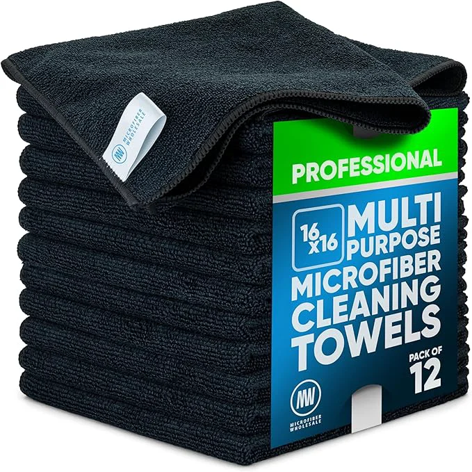 Outstanding Microfiber Whole MW Pro 16x16 Auto Detailing Towels - Plush Car Drying Cloths for Wax Removal Interiors Body Shops - Scratch Black 12-Pack About ThisOverview Specialty