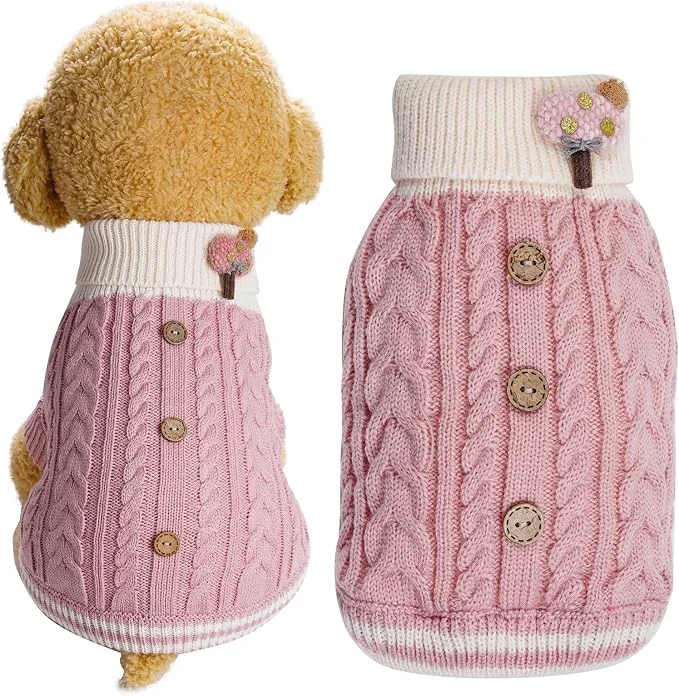Pure Dog Sweater Turtleneck Knitwear Doggie Pullover Sweater Doggy Winter Coat Warm Efficient